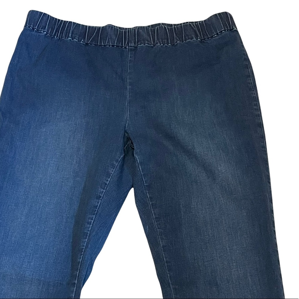Soft Surroundings Dazzle Crop Jeans 1X Pull On Rhinestone Embellished - Picture 5 of 13
